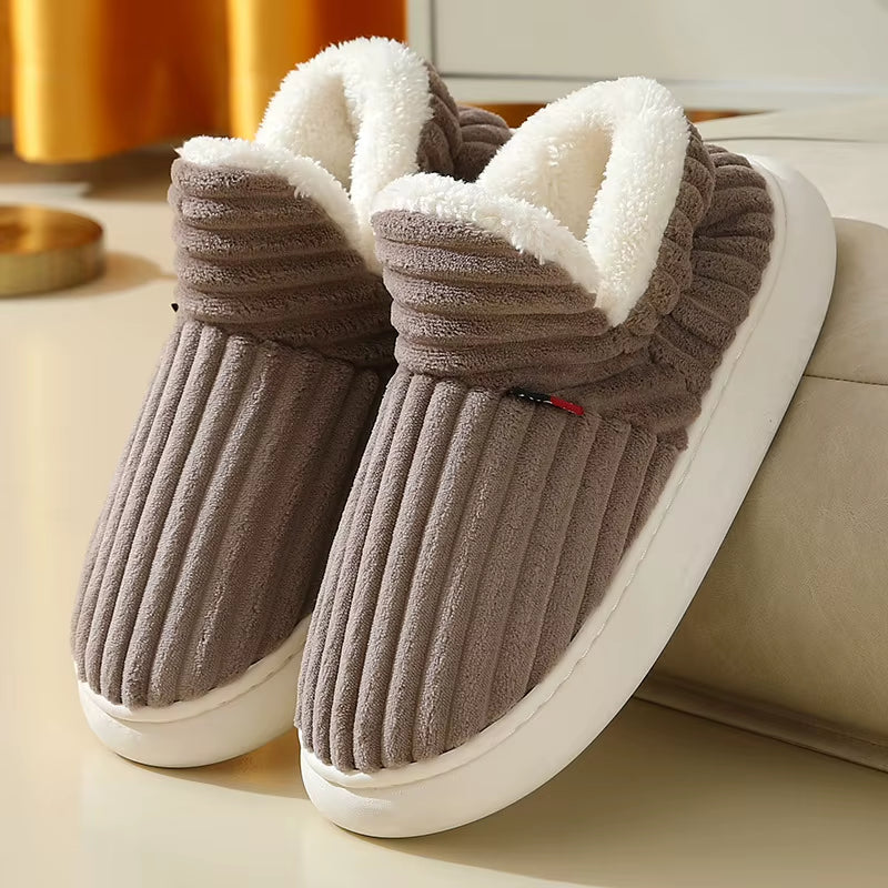 Cozy Unisex Plush Winter Sneakers & Slippers - Warm Velvet Snow Boots for Men & Women, Sizes 30-47