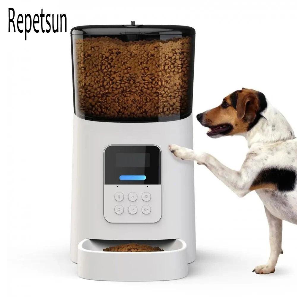 Smart 6L WiFi Automatic Pet Feeder - Timed Food Dispenser for Cats & Dogs with APP Control