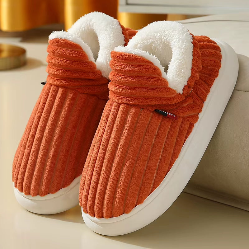 Cozy Unisex Plush Winter Sneakers & Slippers - Warm Velvet Snow Boots for Men & Women, Sizes 30-47