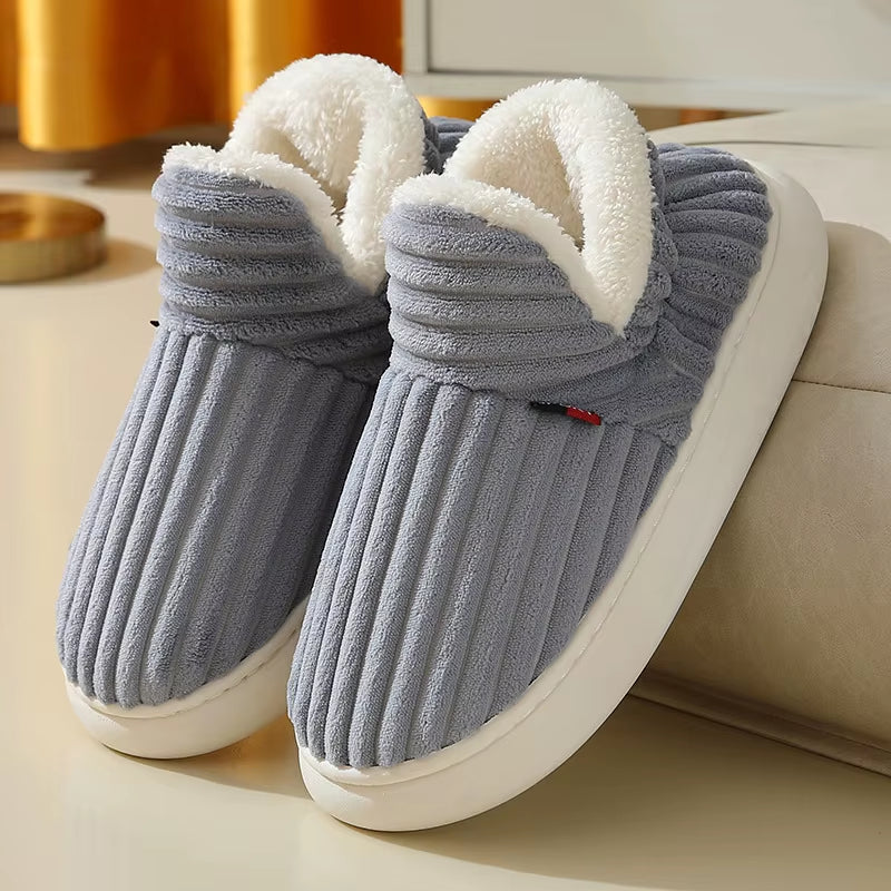 Cozy Unisex Plush Winter Sneakers & Slippers - Warm Velvet Snow Boots for Men & Women, Sizes 30-47