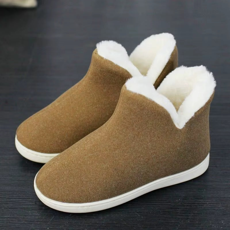 Cozy Unisex Plush Winter Sneakers & Slippers - Warm Velvet Snow Boots for Men & Women, Sizes 30-47