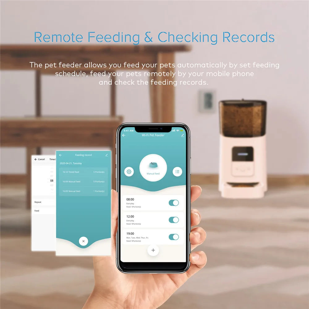 Smart 6L WiFi Automatic Pet Feeder - Timed Food Dispenser for Cats & Dogs with APP Control