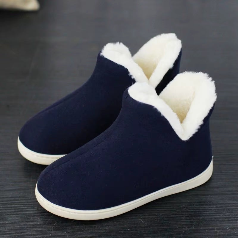 Cozy Unisex Plush Winter Sneakers & Slippers - Warm Velvet Snow Boots for Men & Women, Sizes 30-47