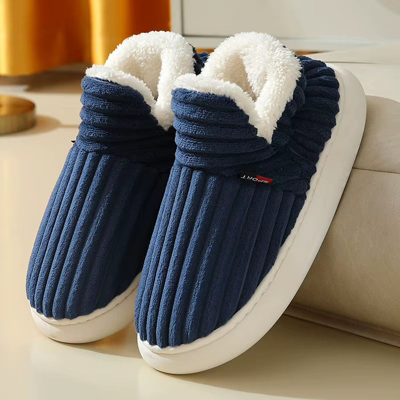 Cozy Unisex Plush Winter Sneakers & Slippers - Warm Velvet Snow Boots for Men & Women, Sizes 30-47